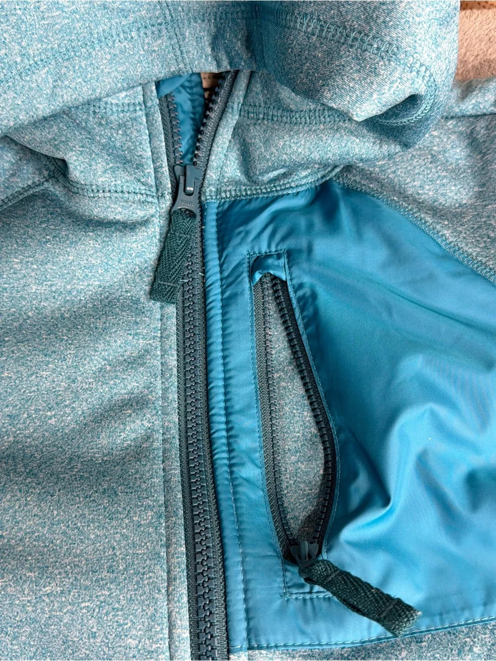 Lands' End Youth Teal Blue Sherpa-Lined Zip Hoodie